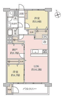 新松戸ハイツ 納戸がありますので、お部屋がスッキリ片付きます。