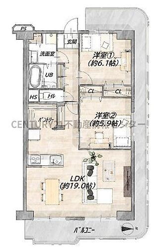 今宮スカイハイツＢ棟 1階 2LDK 物件詳細