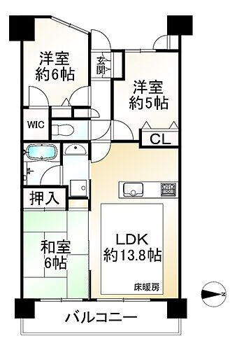 サンメゾン寝屋川 5階 3LDK 物件詳細