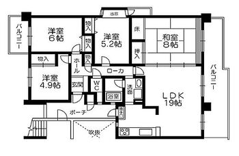 北助松第一次団地３棟 間取り図