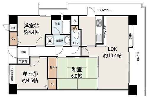セジュール岸和田 5階 3LDK 物件詳細