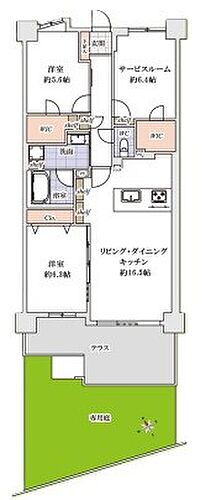 レクセルマンション谷塚第二 1階 2SLDK 物件詳細