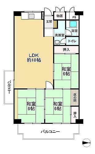 ローレルハイツ南福岡一、二号棟 3階 3LDK 物件詳細