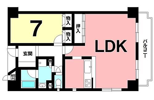 エルフォルム指宿 1LDK、室内リフォーム歴あり、東南角部屋【専有面積64.82m2】