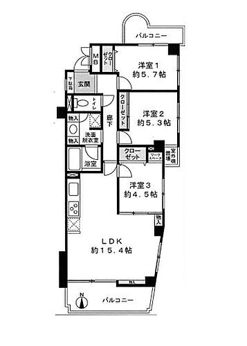 コスモ西船橋 5階 3LDK 物件詳細