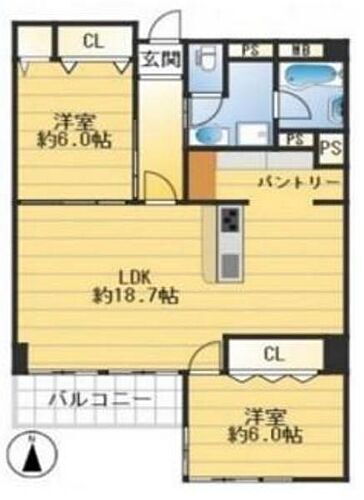 東急ドエル摩耶 1階 2LDK 物件詳細