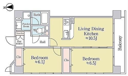 セザール板橋 広々リビングと2つの個室。プライベートな空間と家族団らんの空間をセパレート。集中もリラックスもできる住空間で充実した暮らしをお届けします。