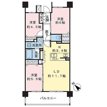 クリオ横浜フロントレジデンス 約66.8m2の3LDKにつき、ファミリーにオススメ。大切なペットと暮らせるマンションです。