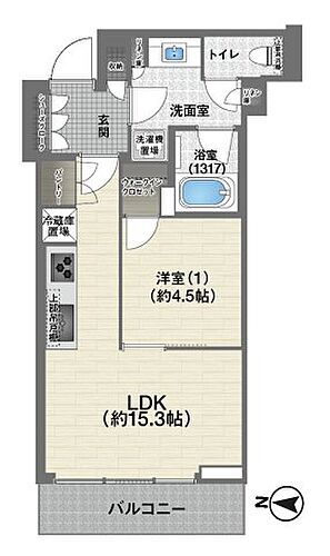 パークコート渋谷ザ　タワー 【間取り】使いやすい1LDK住戸です！ウォークインクローゼットやパントリーで収納充実！