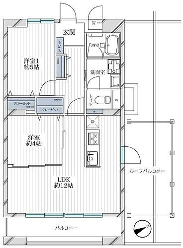 サンシャイン武蔵小杉 最上階・角部屋。2面バルコニー付きで開放感あります。