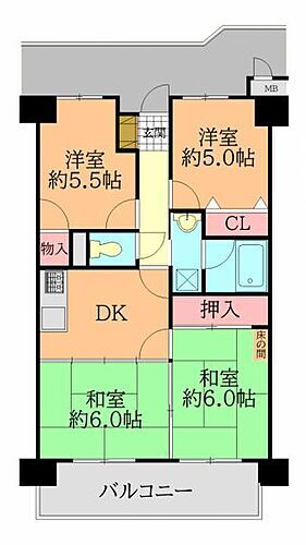 昭和マンション石巻中央 4階 4DK 物件詳細