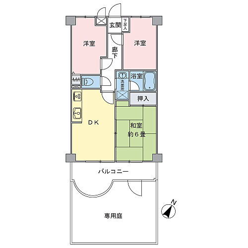 クリオ西浦和弐番館 専用庭付き3DKのお部屋