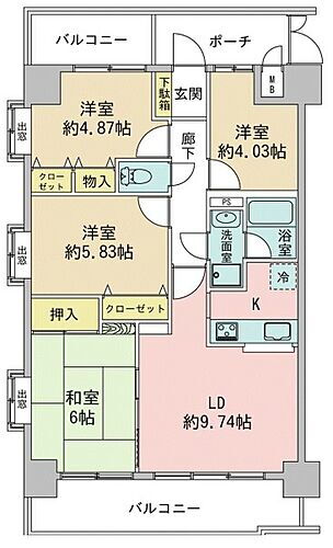 朝日パリオ狭山 10階 4LDK 物件詳細