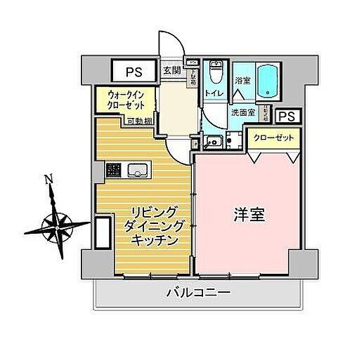 パシフィック札幌第一マンション 1LDK専有面積　39.55m2バルコニー面積　6.30m2