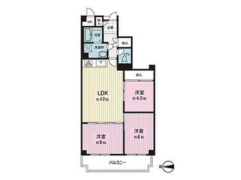 ローレルハイツ八尾１号棟 間取り図です。