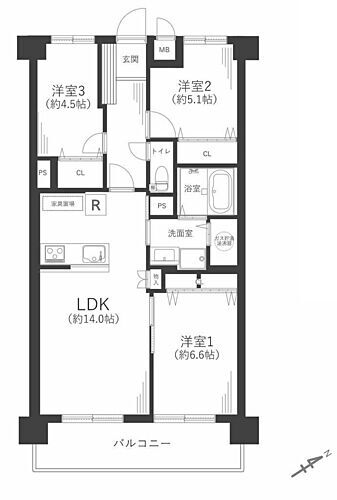 ノバカネイチ阿波座 3階 3LDK 物件詳細