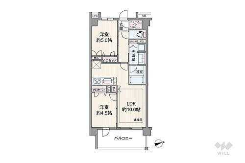 パレステージ江北 3階 2LDK 物件詳細