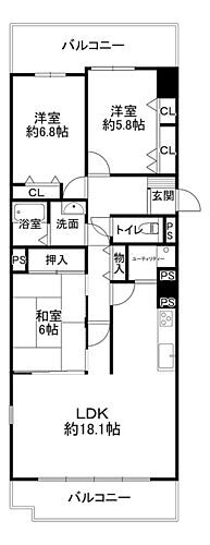 シーアイマンション須磨エクシード 3階 3LDK 物件詳細