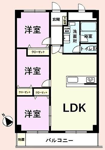 東建検見川マンションＢ棟 9階 3LDK 物件詳細