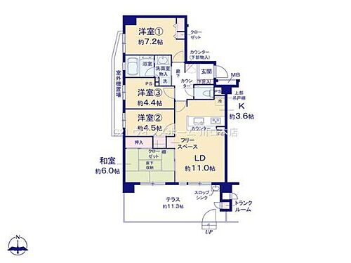 ヴィルヌーブ南浦和サウスコート 令和5年2月新規リフォーム済！LDKは11帖・ゆとりの4LDK！専用テラス18.7平米！便利なトランクルーム完備！