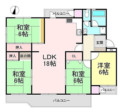 橿原ニュータウン　Ｃ６棟 4階 4LDK 物件詳細