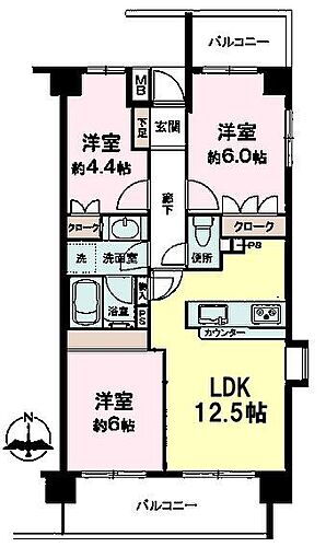 松戸パークホームズ 3LDKの魅力的な間取り！LDKはゆったりとした空間で、ご家族との団らん時間が、より一層充実したものになりますね！家族との仲が深まり、自然と笑顔が増えそうです！